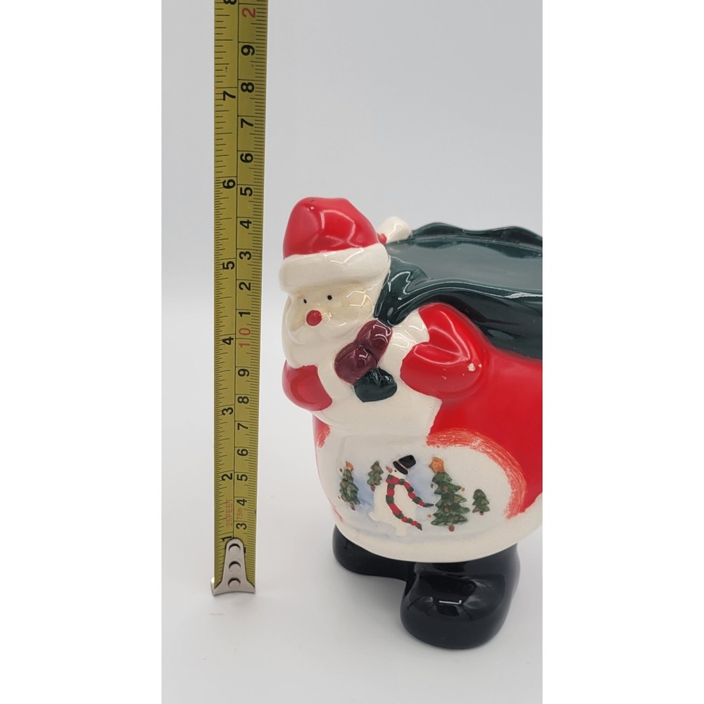 Vintage Russ Berrie Santa Claus 3in Pillar Candle Holder Ceramic Figurine 1960s - Picture 8 of 13